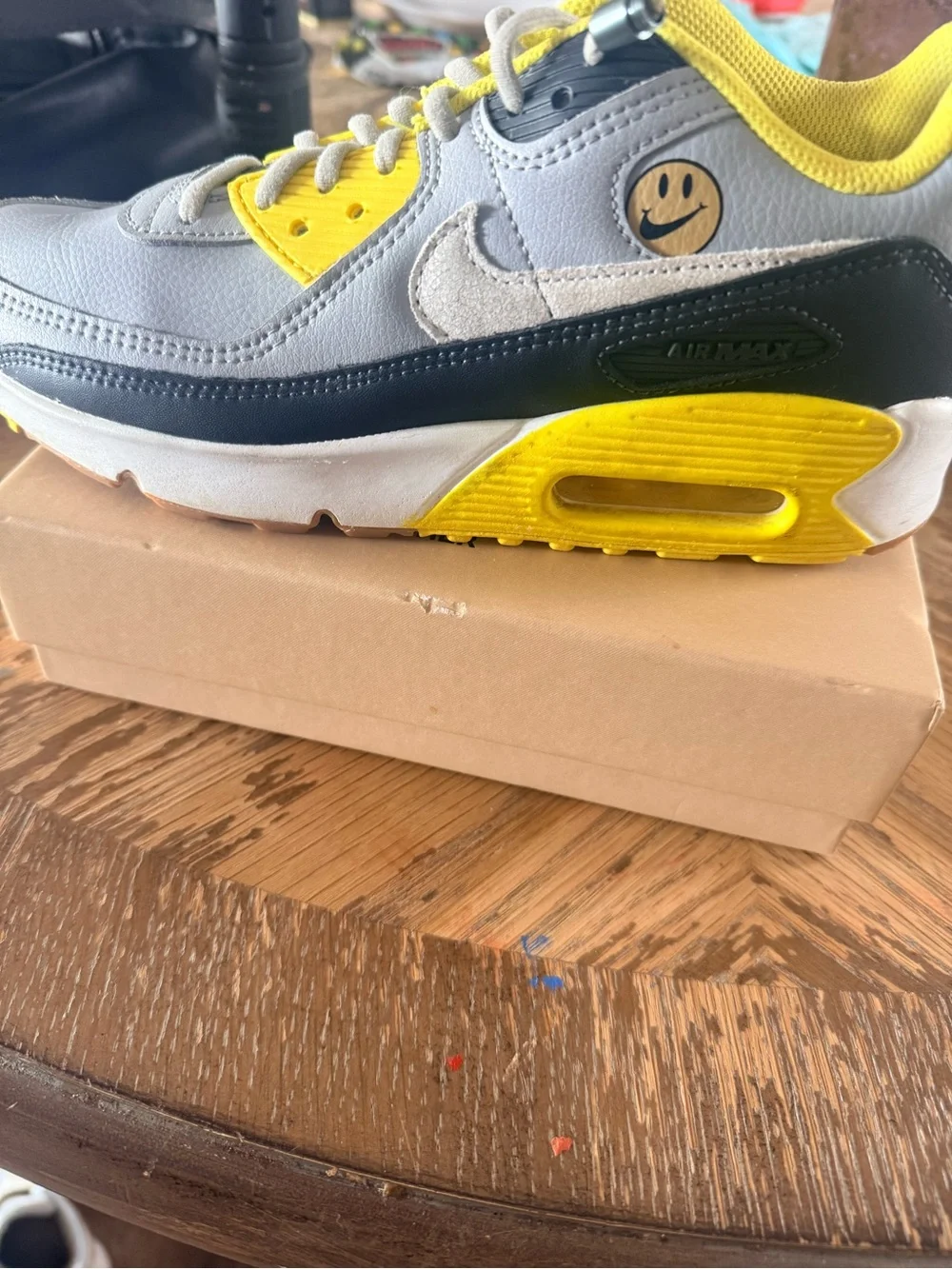 Nike Air Max White, Black & Yellow Retro Sneakers